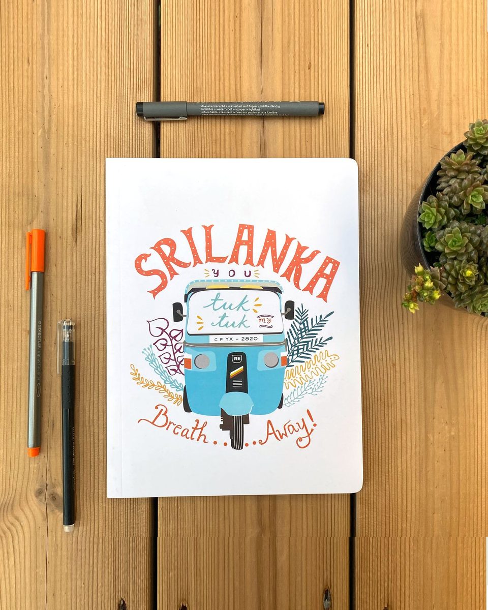 Sri Lanka tuk tuk cover notebook